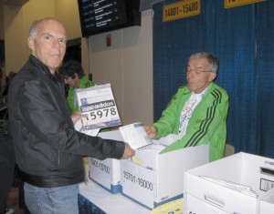Picking up my bib