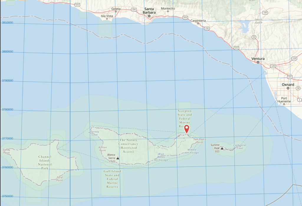 Map of Channel Islands National Park